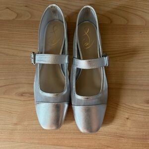 Brand New Sam Edelman Miranda Mesh Mary Jane Flats Silver